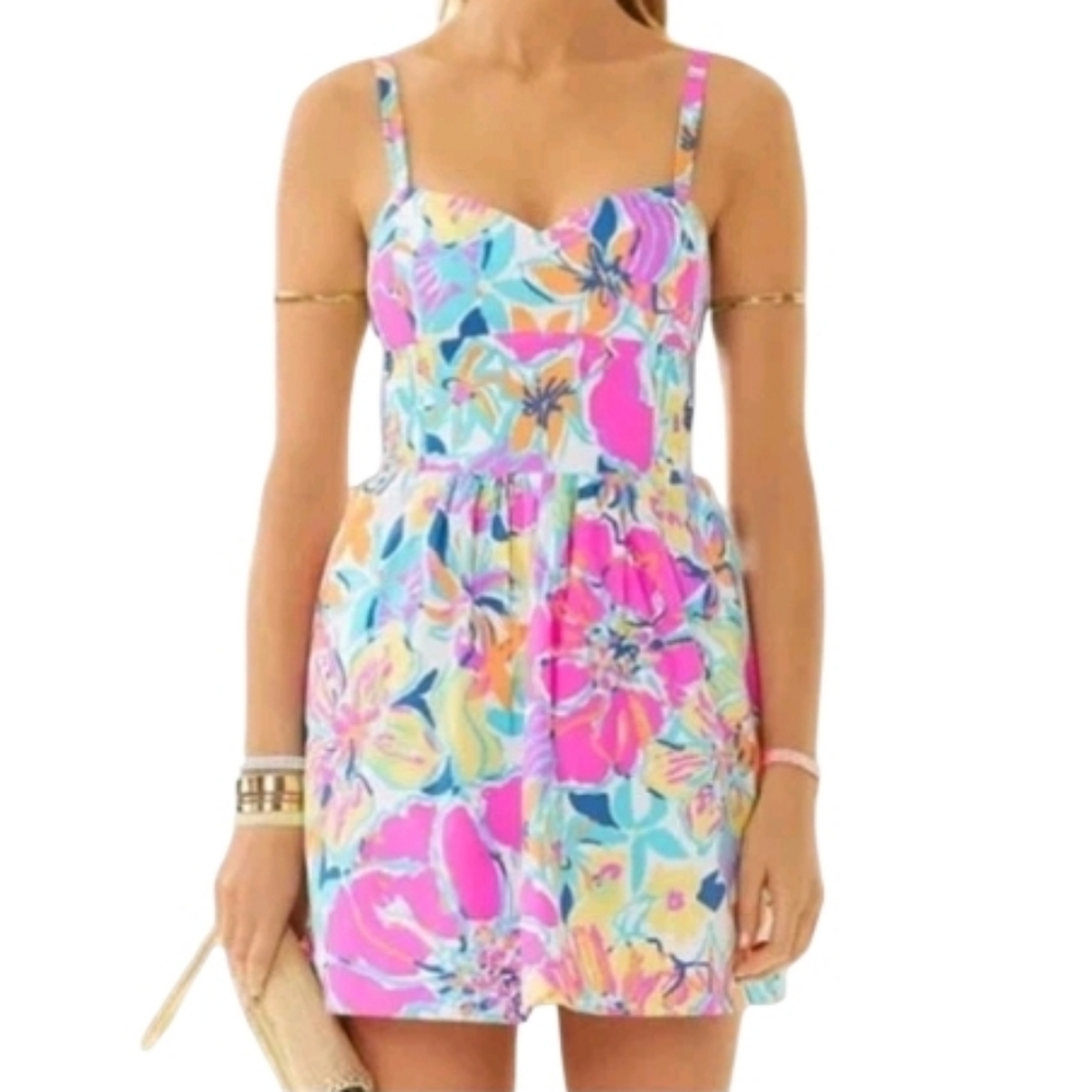 Lilly Pulitzer Christine Coral Reef Im So Jelly Fit & Flare Dress Size 10